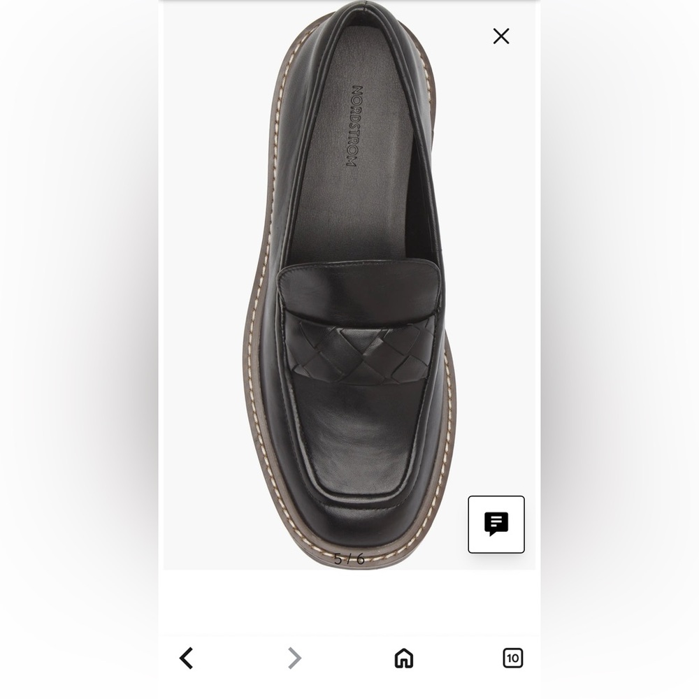 Nordstrom ‘Torie’ black Leather Slip-Ons platform loafers